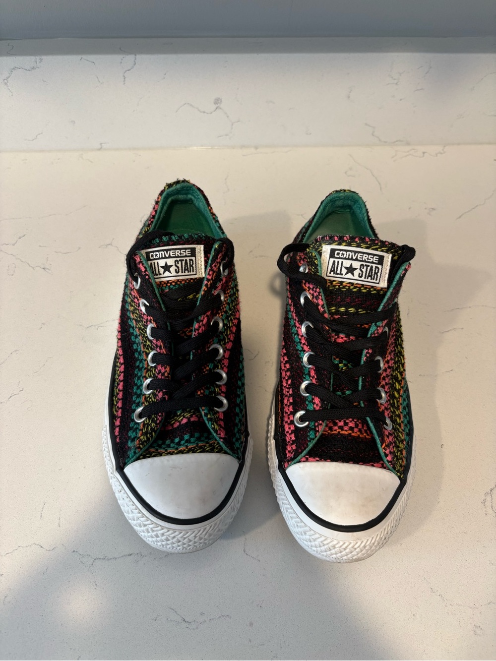 Converse women’s parakeet Multi-Color Low Top Sneakers with Black Laces